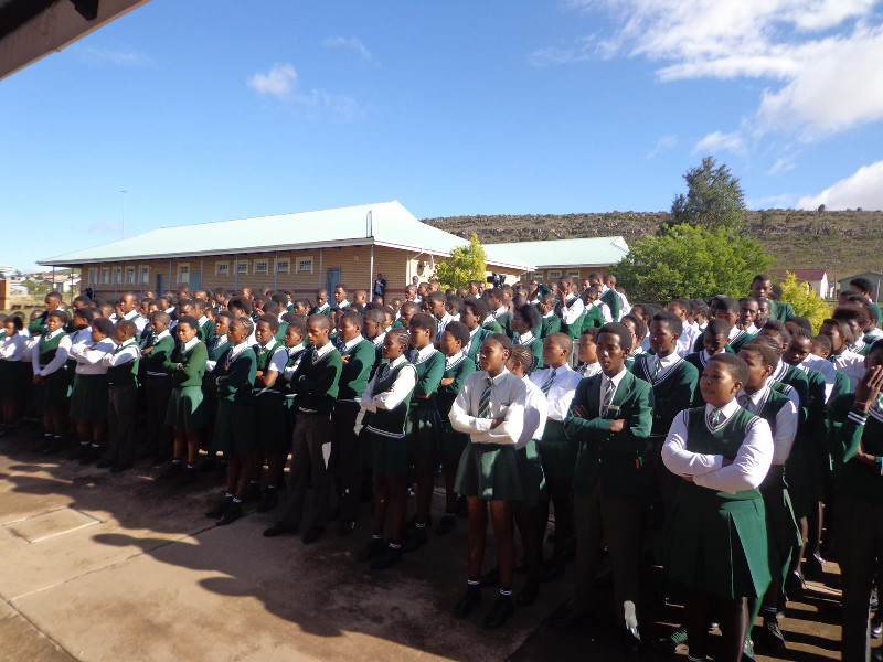 Learners at Zamokuhle assemble to listen to the address by the Premier and the Al-Imdaad Foundation representatives